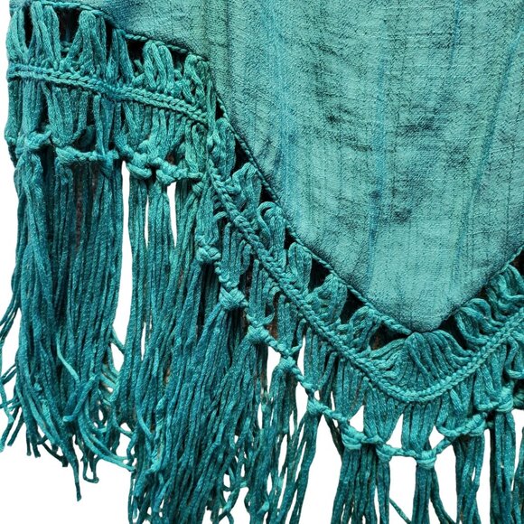 Women's Aolro Teal/Turquoise 3 In 1 Crochet Cover Up Size M Dress w/Fringe. NWT! - Picture 7 of 11